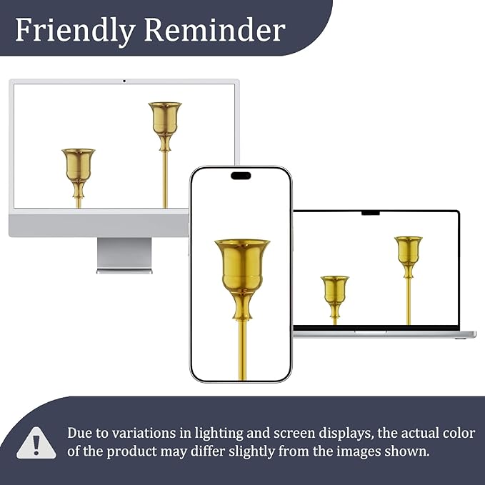 FSyueyun Gold Candle Holders Set of 6, Elegant Metal Candlestick Holders for Vintage Taper Candle Holders, Perfect for Table Centerpieces, Fireplace Mantels, Home Decor, Weddings and Party Decorations