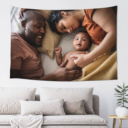 JINJUREN Custom Tapestry Upload Images Personalized Custom Tapestry Customized Backdrop Banner Print Any of Your Design Photo/Text/Logo, white, 60*90 inch Vertical