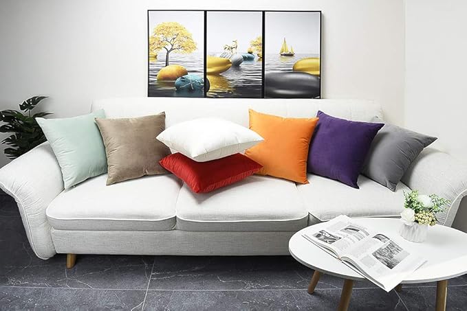 Artaimee Celadon Velvet Throw Pillow Covers 18x18 Inches (Pack of 2) | Soft and Cozy Cushion Covers for Sofa, Bed, Chair, Office | Machine Washable, Decorative Velvet Pillowcases