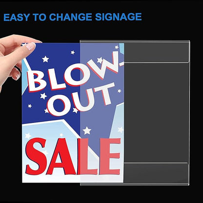 Dingelex 24 Pack Acrylic Wall Mount Horizontal Sign Holder 8.5x11,Clear Door Sign Holder Hanging Plastic Document Holder,Acrylic Wall Frame Plastic Wall Holders for Paper,No Drilling, Landscape