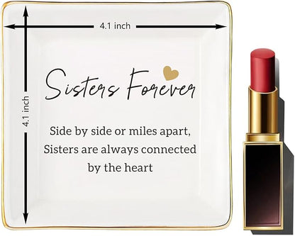 Gifts For Sister - Ring Dish Jewelry Tray, Sister Birthday Gifts - Forever Connected