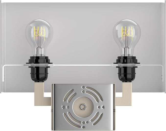 LEDMyplace 2-Light LED Wall Sconce Lighting Fixture, 120V, E26 Base, Iron Body and Acrylic Shade, UL Listed, Brushed Nickel Finish, Modern Decorative Lighting for Bathroom, Bedroom