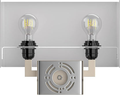 LEDMyplace 2-Light LED Wall Sconce Lighting Fixture, 120V, E26 Base, Iron Body and Acrylic Shade, UL Listed, Brushed Nickel Finish, Modern Decorative Lighting for Bathroom, Bedroom