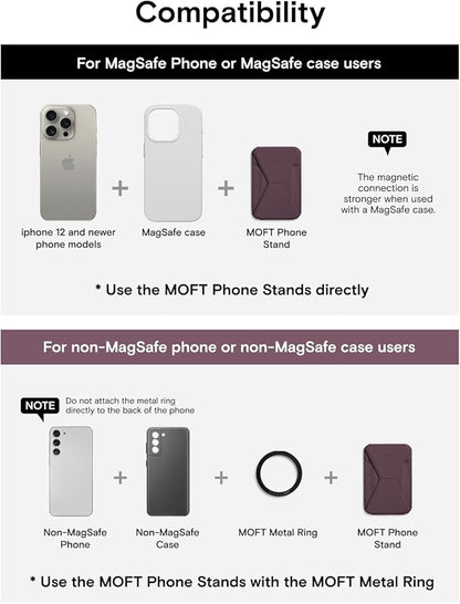 MOFT Magnetic Wallet Stand Compatible with iPhone 17/16/15/14/13/12 Series, Angle Adjustment & Magsafe Compatible MOVAS Phone Stand,BlackBerry