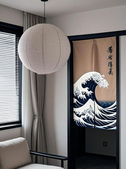 oetmilc-2PCS Hanging Lamp Shade Can replace Large paper lantern 20INCH Linen Pendant Light Shade Round Off-White Handmade Fabric Lampshades Decorations Suitable for the Living room Hallway Bedroom