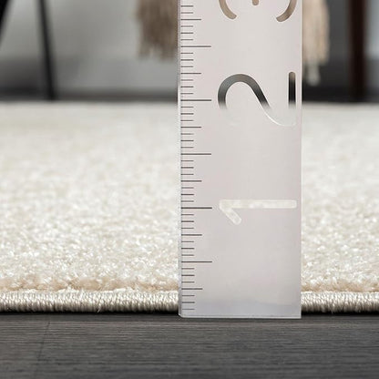 Abani Nuevo Collection Area Rug - Transitional Beige/Cream Design -5'3" x 7'6" - Easy to Clean - Durable for Kids & Pets - Non-Shedding - Medium Pile - Soft Feel - for Living Room, Bedroom