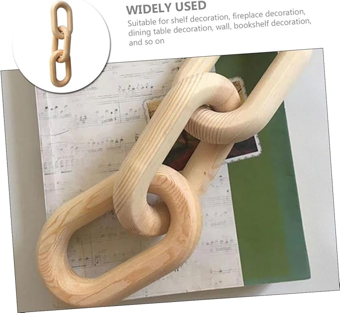 Artibetter Decor Wood Chain Link Decoration Earthy Cottagecore Living Room Mantle Decor Minimalist Style