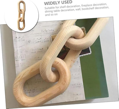 Artibetter Decor Wood Chain Link Decoration Earthy Cottagecore Living Room Mantle Decor Minimalist Style