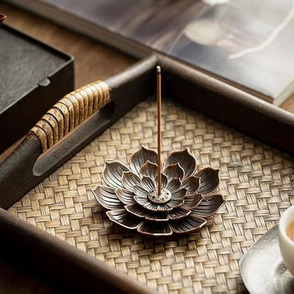 2 Pack Lotus Shaped Incense Plate, Sandalwood Burner, Stick Censer Household Yoga Studios Buddhism Nasturtium Incense Line Holder