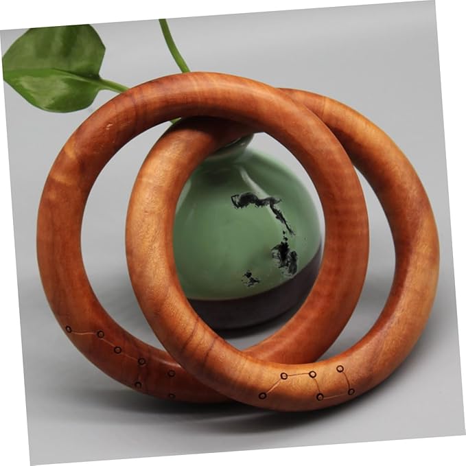 SOLUSTRE Zelkova Wood Chain Link Decor Rustic Wood Knot Ornament for Minimalist Home Art for Bedroom and Living Room Decor