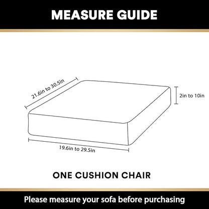 PrinceDeco Velvet Stretch Couch Cushion Cover Soft Cushion Slipcover for Chair Cushion Furniture Protector Seat Cushion Sofa Cover (Width Up to 29.5", Taupe)