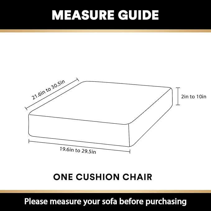 PrinceDeco Couch Cushion Cover Cushion Slipcover for Chair Sofa Cushion Furniture Protector Seat Cushion Sofa Cover for Dog Pet Kid with Elastic Straps Width Up to 29.5", Brown