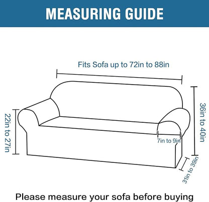 H.VERSAILTEX Stretch Sofa Covers for 3 Cushion Couch Covers Sofa Slipcovers for Living Room Feature Thick Checked Jacquard Fabric with Elastic Bottom, Sofa Large - Rust