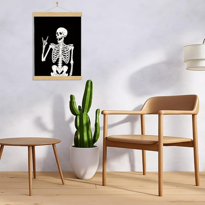 Skull Poster, Funny Gothic Decor, Emo Canvas Posters, Farmhouse Canvas Poster, Halloween Skeleton Skull Wall Art, Aesthetic Wall Decor for Halloween Home Gallery Living Room Bedroom 11.8*15.7