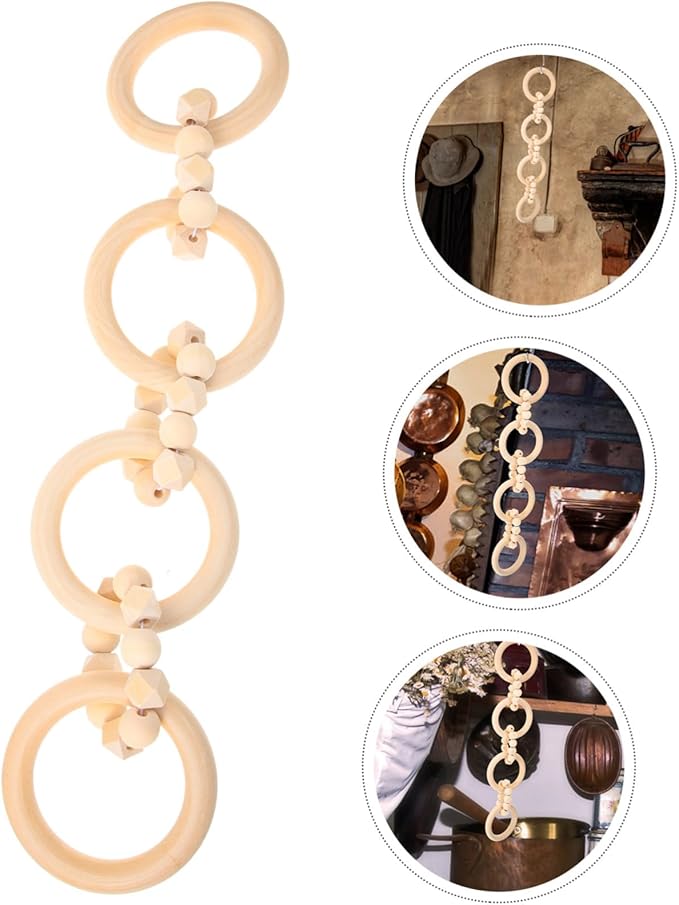 GLEAVI Wood Chain Link Decor Natural Knot Craft Decor Rustic Home Minimalist Living Room