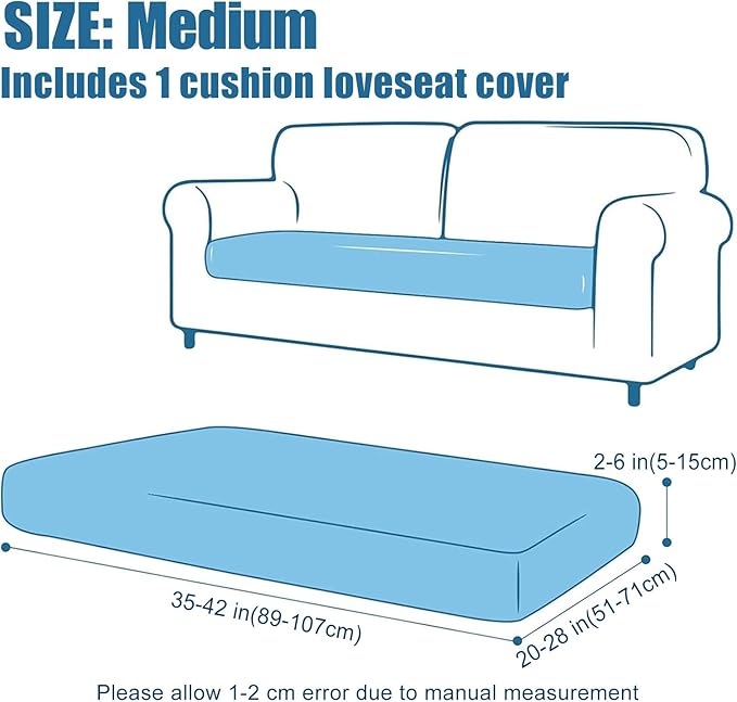 Smiry Waterproof Couch Cushion Covers, Stretch Jacquard Sectional Couch Covers, L Shape Chaise Lounge Sofa Slipcover, Washable Elastic Furniture Protector for Pets, Kid (Medium, Dark Grey)