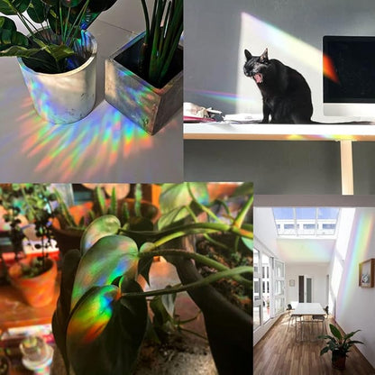 Olicard Window Suncatcher Sticker Indoor Rainbow Prism Window Film Bedroom Decoration, Anti Collision Window Decals for Bird Strikes, Sun Catchers Window Decals, Window Rainbow Maker for Home Decor