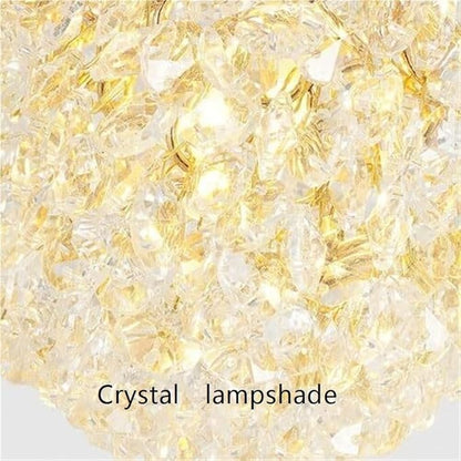 Modern Crystal Flush Mount LED Ceiling Light Brass Color Iron Electroplating Spherical Ceiling Lamp Small Hallway Entryway Corridor Decorative Lighting Fixture