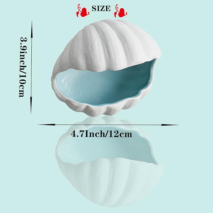 Shell Ceramic Jewelry Dish Keys Bowl Jewelry Holder Earring Dish Trinket Tray Jewelry Plate Small Key Bowl for Entryway Table Candy Storage Holder Home Birthday Party Decor (F STYLE)