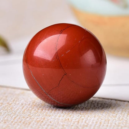 6-7CM/2.36-2.76inch Magical Natural Red Jasper Stone Ball Quartz Crystal Mineral Reiki Treatment Home Office Degaussing Decoration Collection Sphere (Red Jasper, 60-70mm)