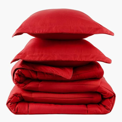 PeachSkinSheets Night Sweats: The Original 1500TC Soft Super Queen Oversized Comforter Set Red Velvet