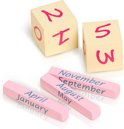 Christmas Wooden Perpetual Blocks Calendar, Soldier Wood Month Date Display Blocks, Cute Christmas Block Calendar for Desk, Xmas Calendars for Home Ornament Festival Decor Accessories