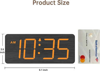 DreamSky Wooden Digital Alarm Clock for Bedroom - Loud Alarm Clock for Heavy Sleepers with Volume Control, Desk Clocks for Living Room with Large Numbers, Dimmer, DST, Wood Decor (Plug in Clock)