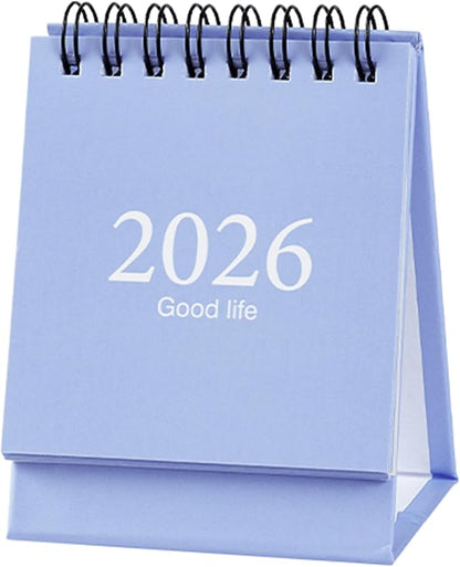 2026 Mini Desk Calendar Simple Style Monthly Schedule Standing Calendar 3.9" x 3" - Blue (Jan. 2026 to Jul. 2027)