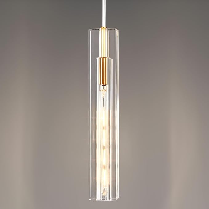 Modern Crystal Ceiling Kitchen Light Fixtures Pendant Lights Mini Pendant Light Pendant Lighting for Kitchen Island Bedroom Living Room Hallway Dining Room (1 Pack)