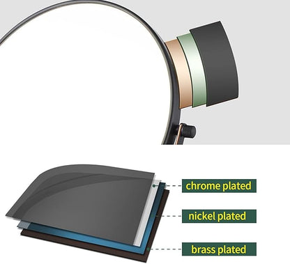 Nicesail Tabletop Magnifying Makeup Mirror with 10X Magnification, Double-Side Magnified Mirror, 360 Swivel Cosmetic Mirror for Table Desk Bathroom Vanity, No Light Oil Rubbed Bronze (8 Inch, 10X)