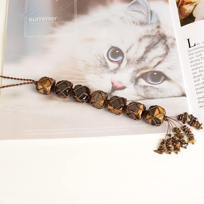 Hanging Ornaments Natural Tiger Eye Ornaments Home Decor Gemstones Reiki Feng Shui Ornament Window Wall Ornament