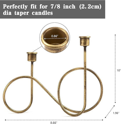 Twisted Brass Style Candle Holder, Candlestick Holder for Table Decoration, Holiday, Wedding, Housewarming