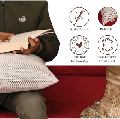 Star Sparkling Suede Leather Pillow Cover, Square Soft Silver Metallic Throw Pillow Covers, Pillow Cases for Home Décor, Sofa, Couch Chair, Car (16x16 Inches, Sparkling White Pack of 1)