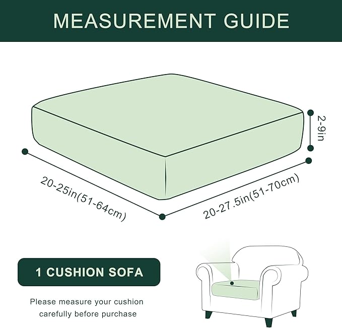 CHUN YI Small Couch Cushion Cover Stretch, Sofa Seat Slipcovers for Pets, Suitable for Armchair Loveseat Sofa with Spandex Jacquard Washable Fabric(Small,Teal)