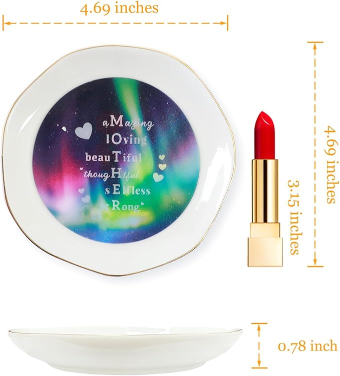 HOME SMILE Jewelry Ring Dish Tray with Dynamic Pattern Shifts for Mom,Unique Mother's Day Gifts,I Love You Mom