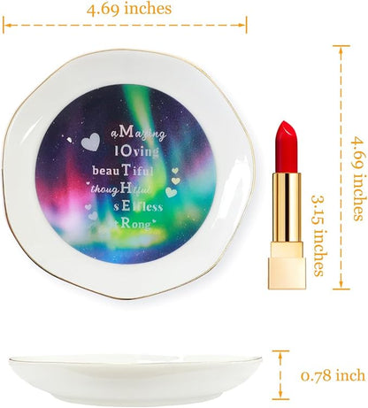 HOME SMILE Jewelry Ring Dish Tray with Dynamic Pattern Shifts for Mom,Unique Mother's Day Gifts,I Love You Mom