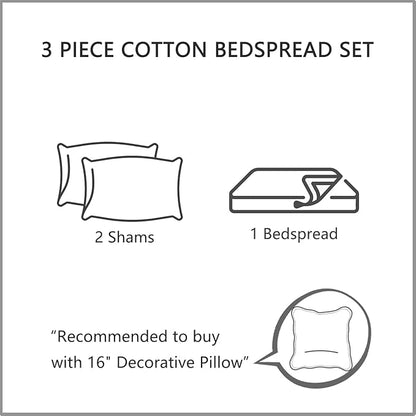CHIXIN Oversized Cotton Bedspread Queen Size - Real Stitching - Luxury Quilted Bedding Cover for All Season, Reversible, Ultra Soft, Lightweight, 3 Piece, Grey