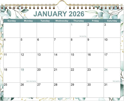 2026 Calendar - Calendar 2026-2027 from January 2026 - June 2027, 18 Months Calendar with Premium Paper, Twin-Wire Binding & Hanging Hook, 8.5" x 11", Leaf