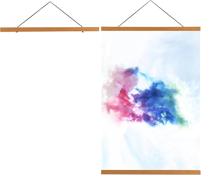 Medog Magnetic Poster Hanger Frame, 8x10 8x12 8x18 Poster Frame,For Magnet Canvas Print Poster Hanging Kit, Teak,1 Pack