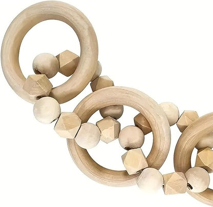 Wood Chain Link Decor: Wood Chain Home Decor - Decorative Wooden Link Accent for Living Room - Minimalist Farmhouse Ornament