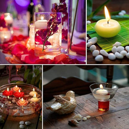Lotus Flower Votive Tealight Candle Holder,Copper Buddhist Candlestick Holder,Tibetan Buddhist Water Offering Cup,Oil Lamp Holder for Meditation Buddha Altar with 4PCS Floating Canldes (Red)