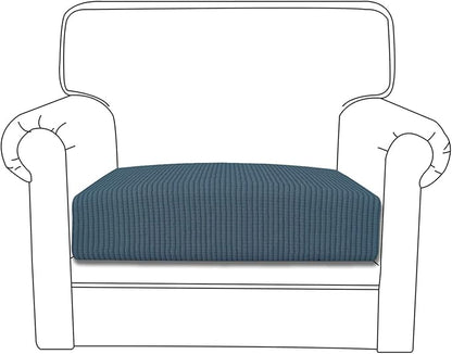 Easy-Going Stretch Chair Cushion Cover Sofa Cushion Furniture Protector Sofa Seat Sofa Slipcover Sofa Cover Soft Flexibility with Elastic Bottom(Chair Cushion, Bluestone)