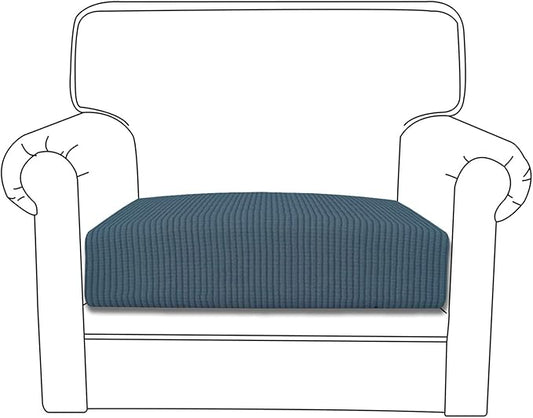 Easy-Going Stretch Chair Cushion Cover Sofa Cushion Furniture Protector Sofa Seat Sofa Slipcover Sofa Cover Soft Flexibility with Elastic Bottom(Chair Cushion, Bluestone)
