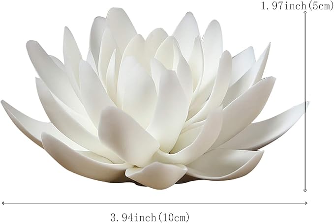 Ceramic Lotus Incense Burner,Flower Insence-Stick Holder with Ash Catcher Incent Holder for Sticks Cones Yoga Studio Living Room Home Decor