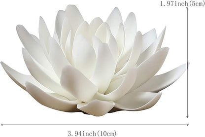 Ceramic Lotus Incense Burner,Flower Insence-Stick Holder with Ash Catcher Incent Holder for Sticks Cones Yoga Studio Living Room Home Decor