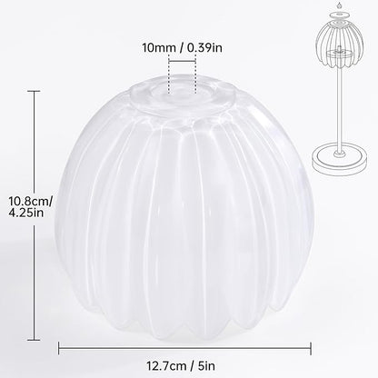Tulip Lamp Shades Replacement, 5" Dia. * 4.25" H，0.394” Top Hole White Glass Sconce Shade Heavy and Thick for Table Lamp, 2 Pack