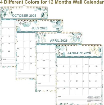 2026 Calendar - Calendar 2026 from January 2026 - December 2026, 12 Months Calendar/Planner with Thick Paper, 12" x 14.5", Vertical, Leaf