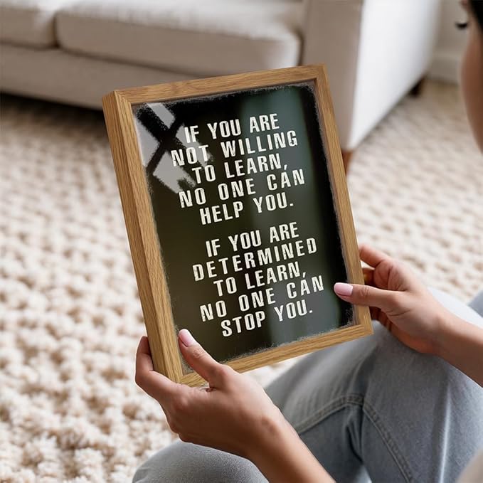 Motivational Wall Art FRAMED - Office Wall Art & Decor Motivational poster - Positive Quotes Decor - Encouragement Gifts - Positive Sayings for Decoration - Entrepreneur Picture Inspirational Quotes