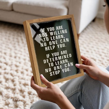 Motivational Wall Art FRAMED - Office Wall Art & Decor Motivational poster - Positive Quotes Decor - Encouragement Gifts - Positive Sayings for Decoration - Entrepreneur Picture Inspirational Quotes