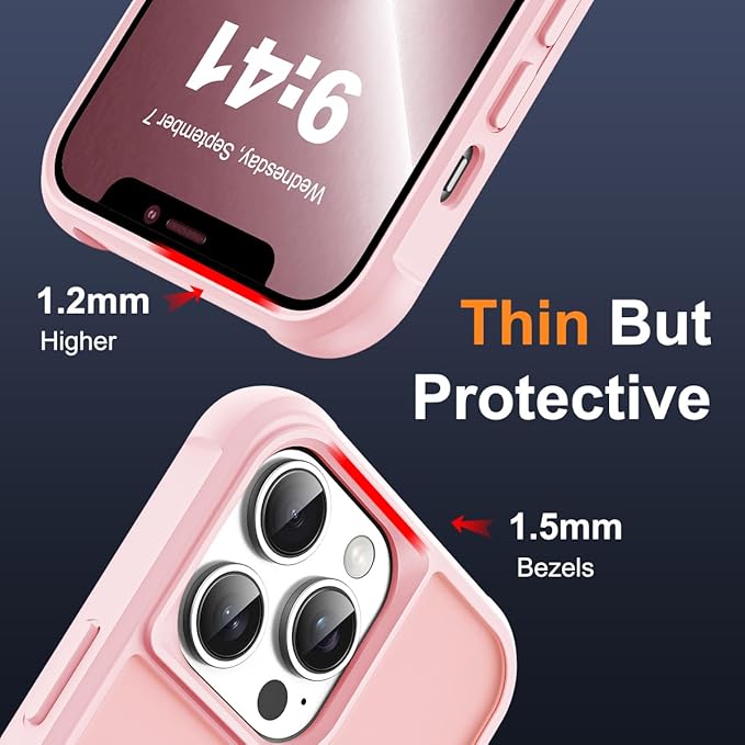 Compatible with iPhone 12 Pro Max Case & iPhone 13 Pro Max Case with Invisible Magnetic O-Ring Stand Translucent Phone Cases 6.7" [Compatible with Mag-Safe][Great Grip Feeling], Pink